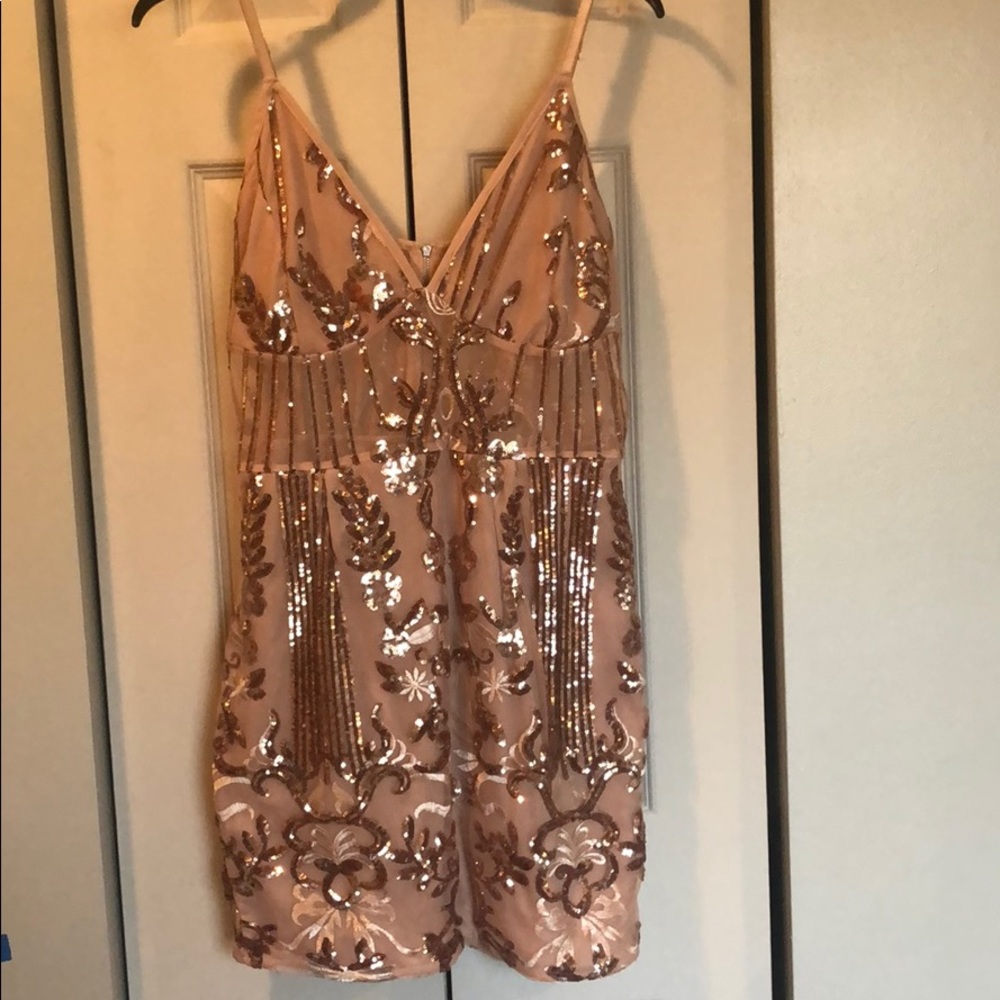 Blush Sequined Party Dress